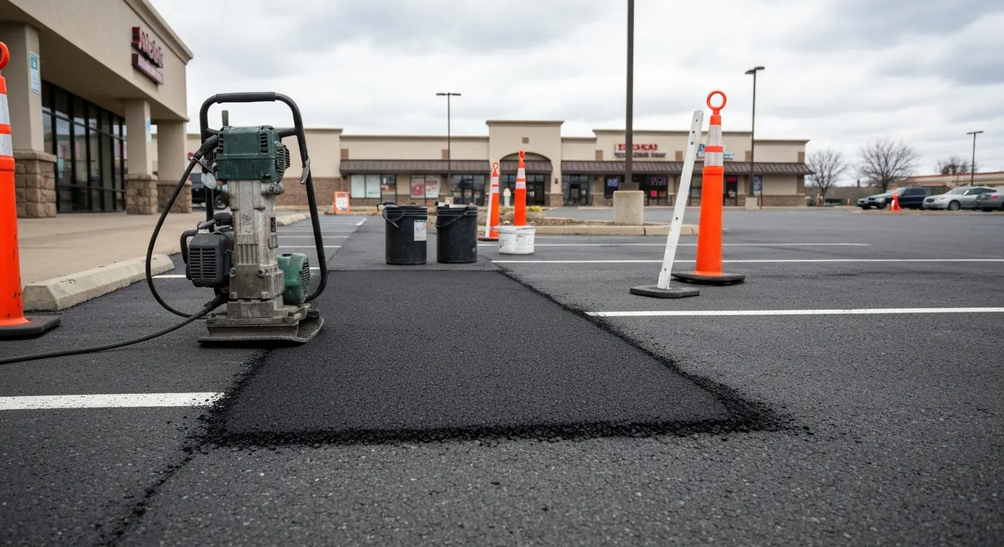 Pothole repair work