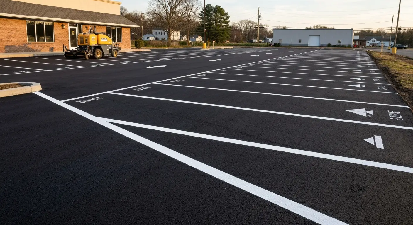 Commercial parking lot paving