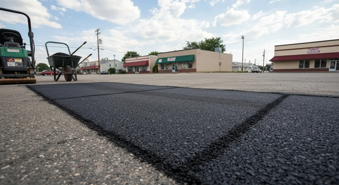 Pothole repair in asphalt