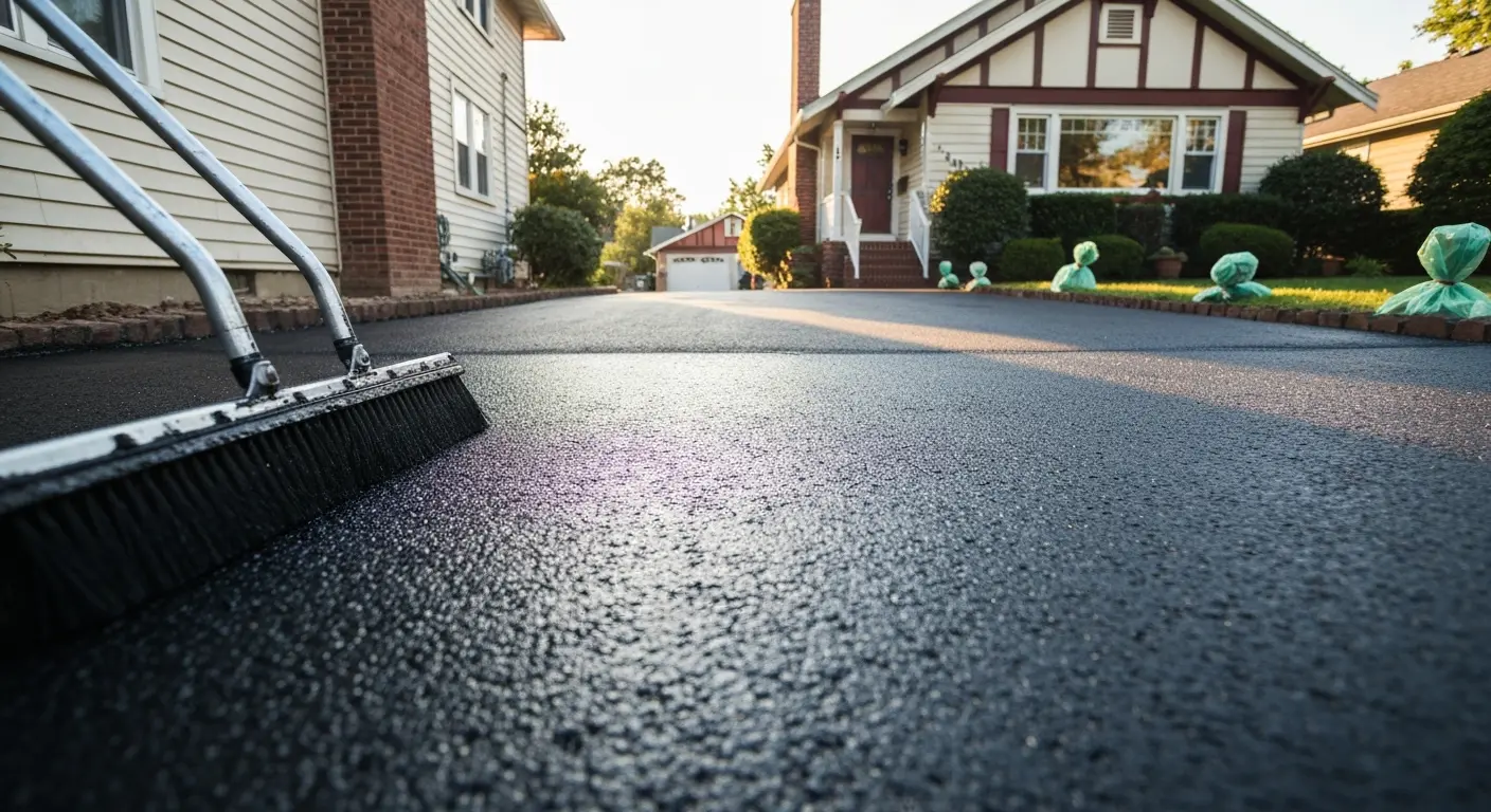 Asphalt seal coating application