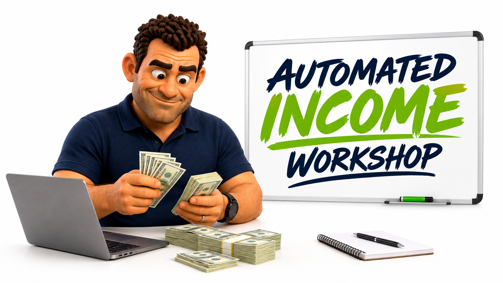 After: money collected automatically at the Automated Income Workshop