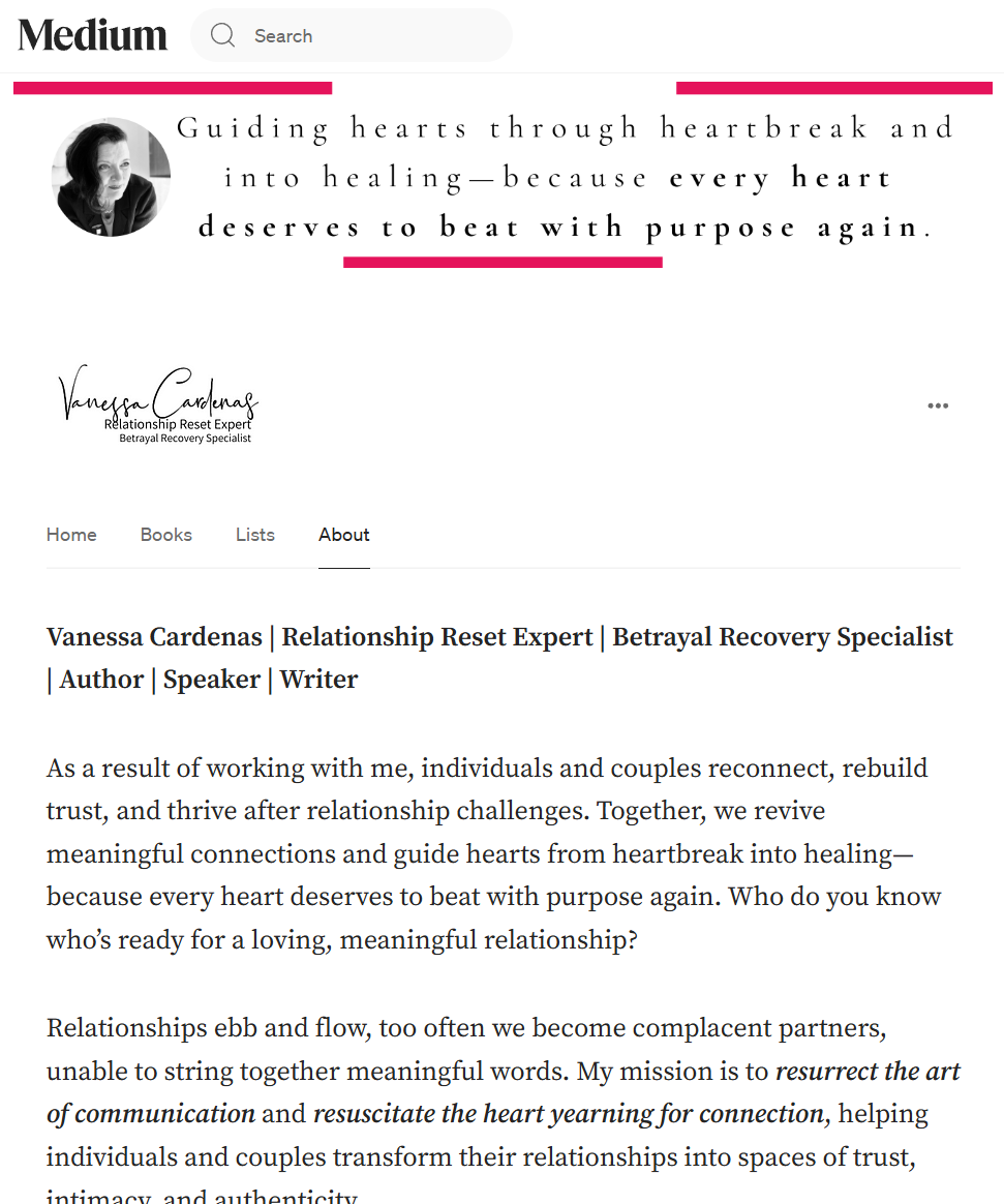 Vanessa Cardenas Medium articles and publication page
