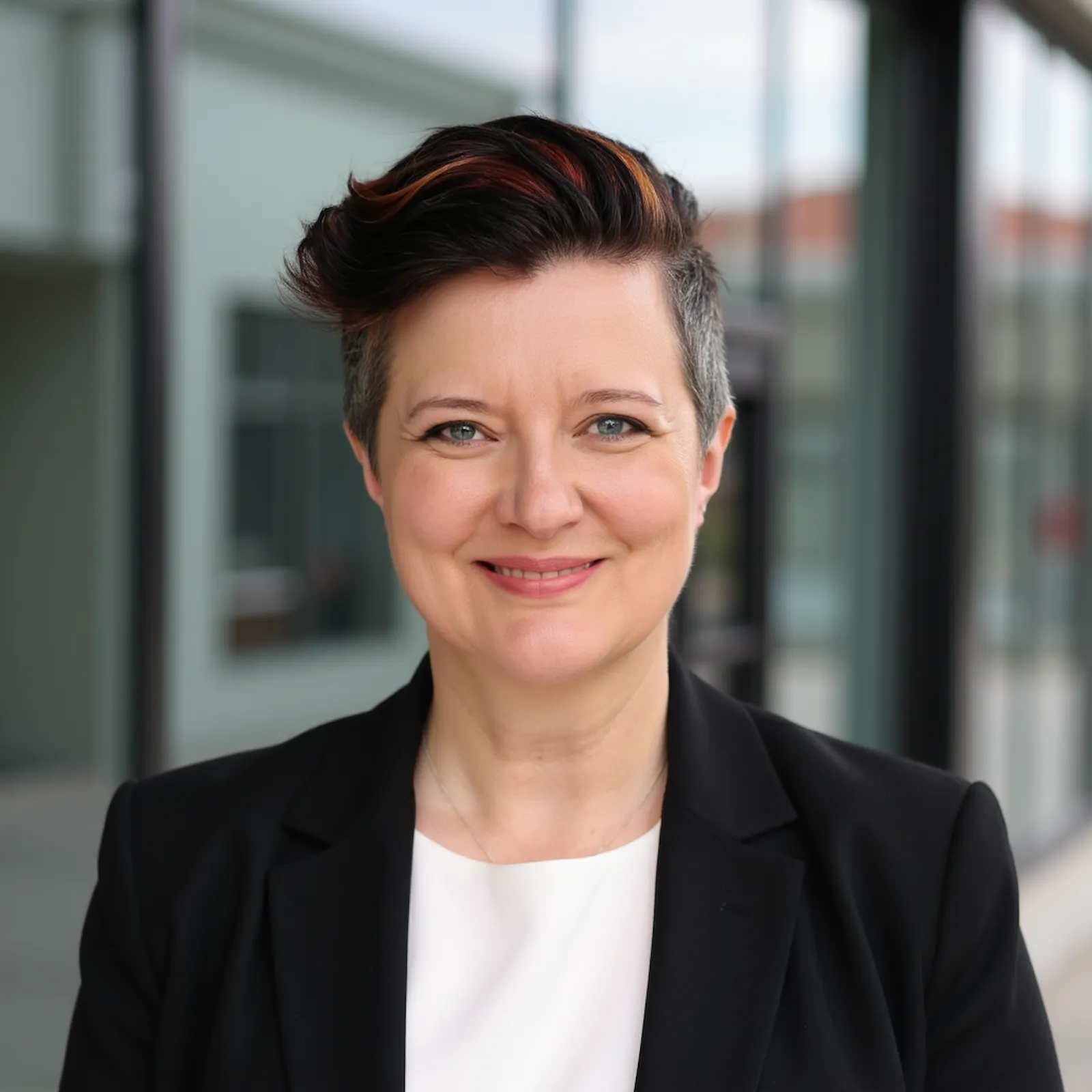 Vanessa Cardenas, relationship reset expert and couples coach in Westchester County, standing outside her Peekskill office and welcoming clients to a supportive coaching environment.