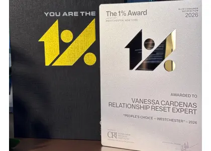2026 People's Choice Award presented to Vanessa Cardenas Relationship Reset Expert by Consumer Ratings Institute in Westchester New York