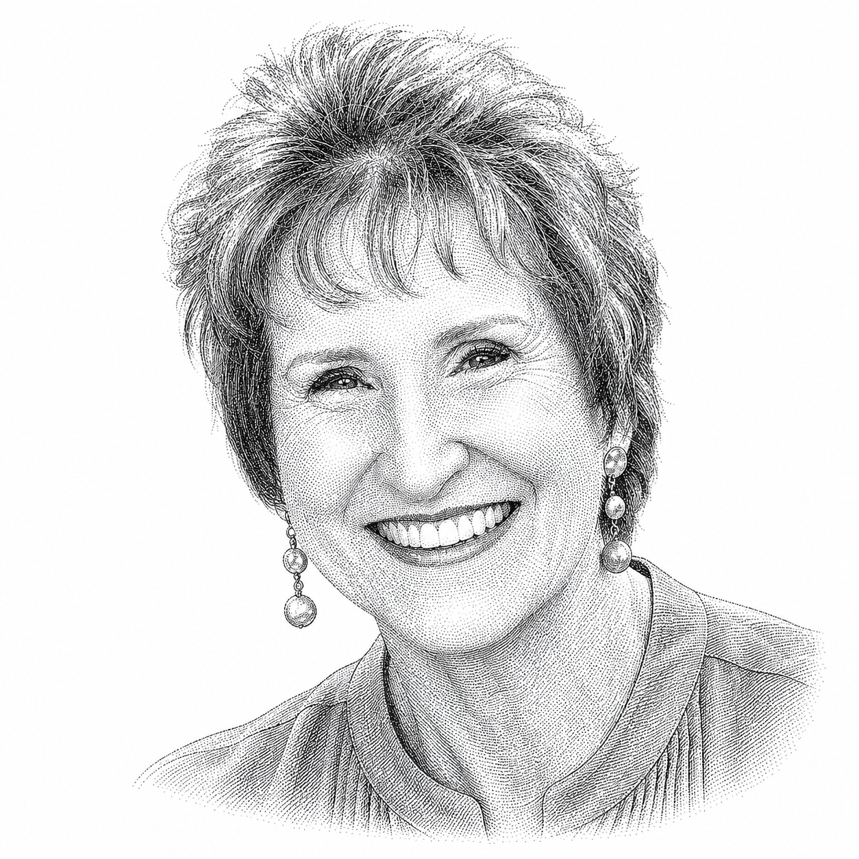 Pencil portrait of Francine Rivers