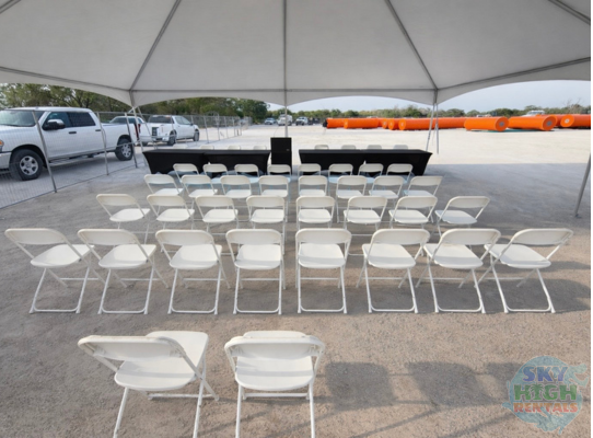 Sky High Rentals tent ready for booking