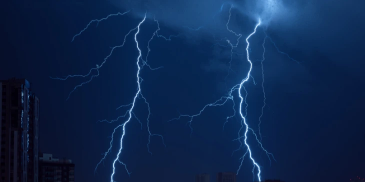 Lightning striking the city Lightning striking the city