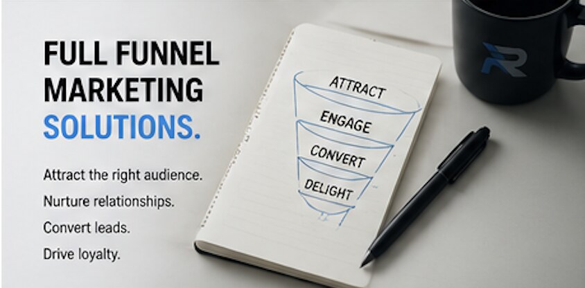 Full funnel marketing solutions — attract, engage, convert, delight.