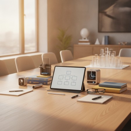 Business operations consultant reviewing workflow performance data