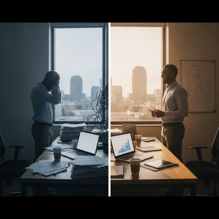 Business consultant working with small business owner in Pontiac
