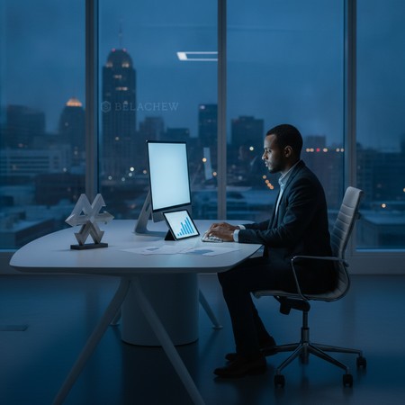 Business consultant reviewing growth strategy with client team