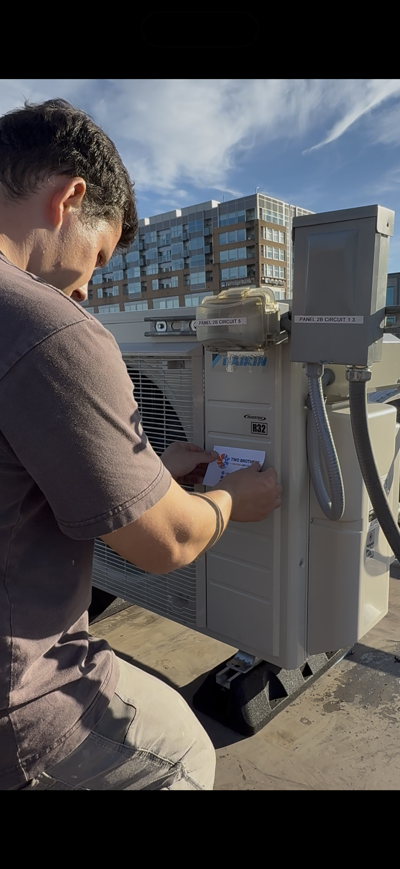 Completed HVAC installation