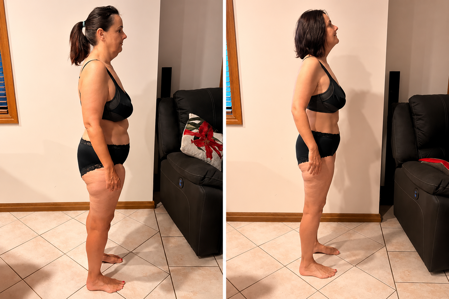 A Fitribe member's progress over her time in coaching