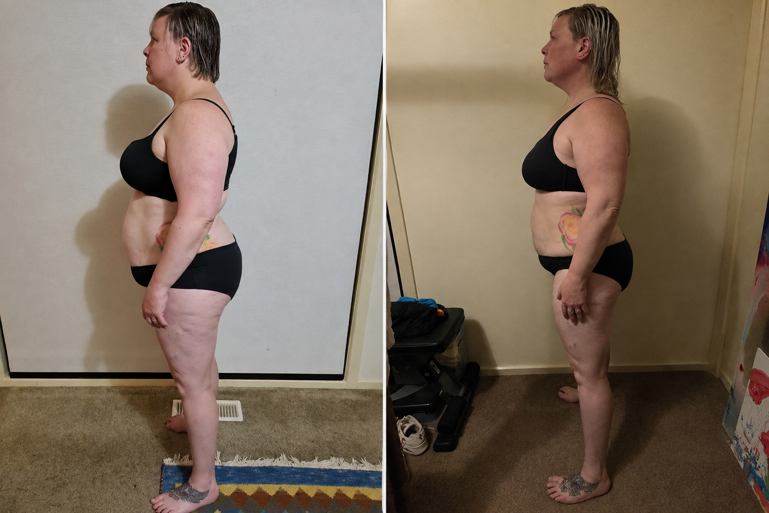 A Fitribe member's progress over her time in coaching