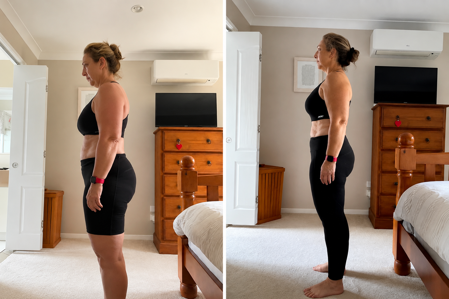 A Fitribe member's progress over her time in coaching