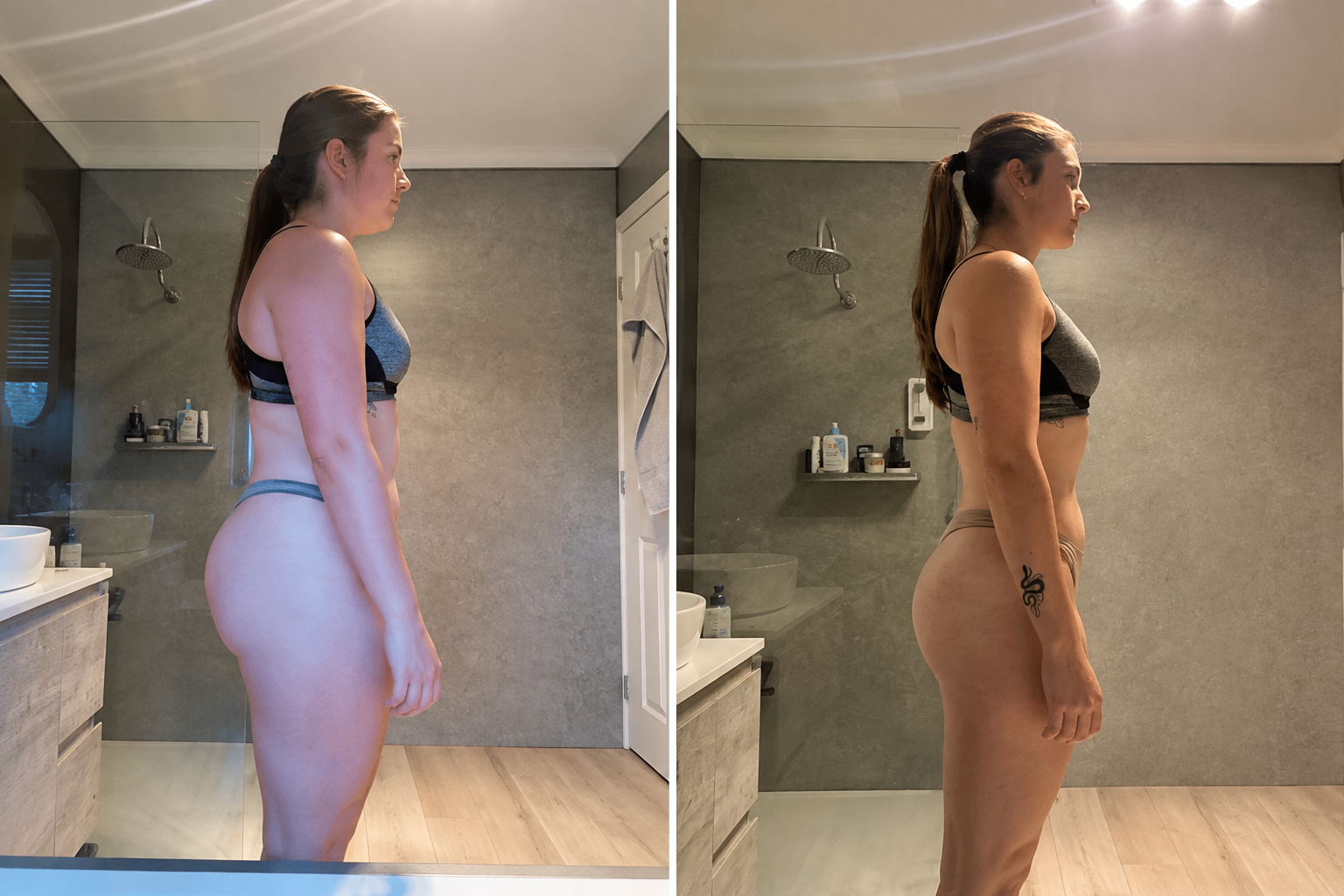 A Fitribe member's progress over her time in coaching