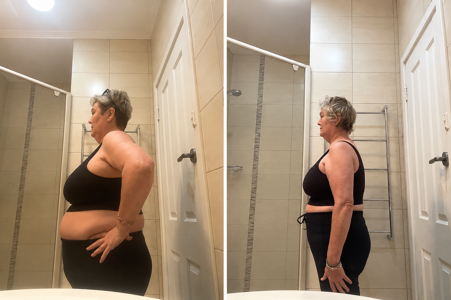 A Fitribe member's progress over her time in coaching