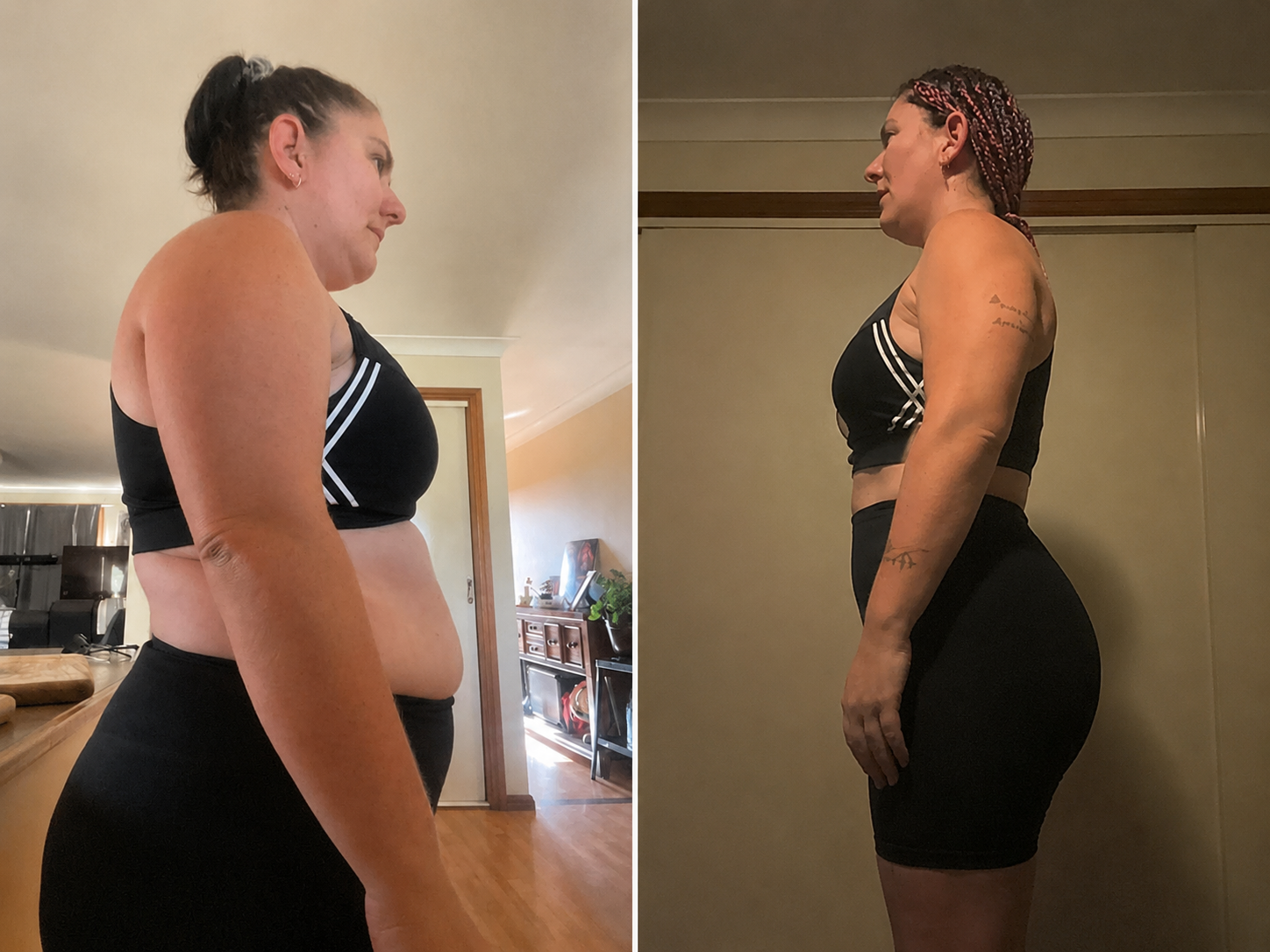 A Fitribe member's progress over her time in coaching
