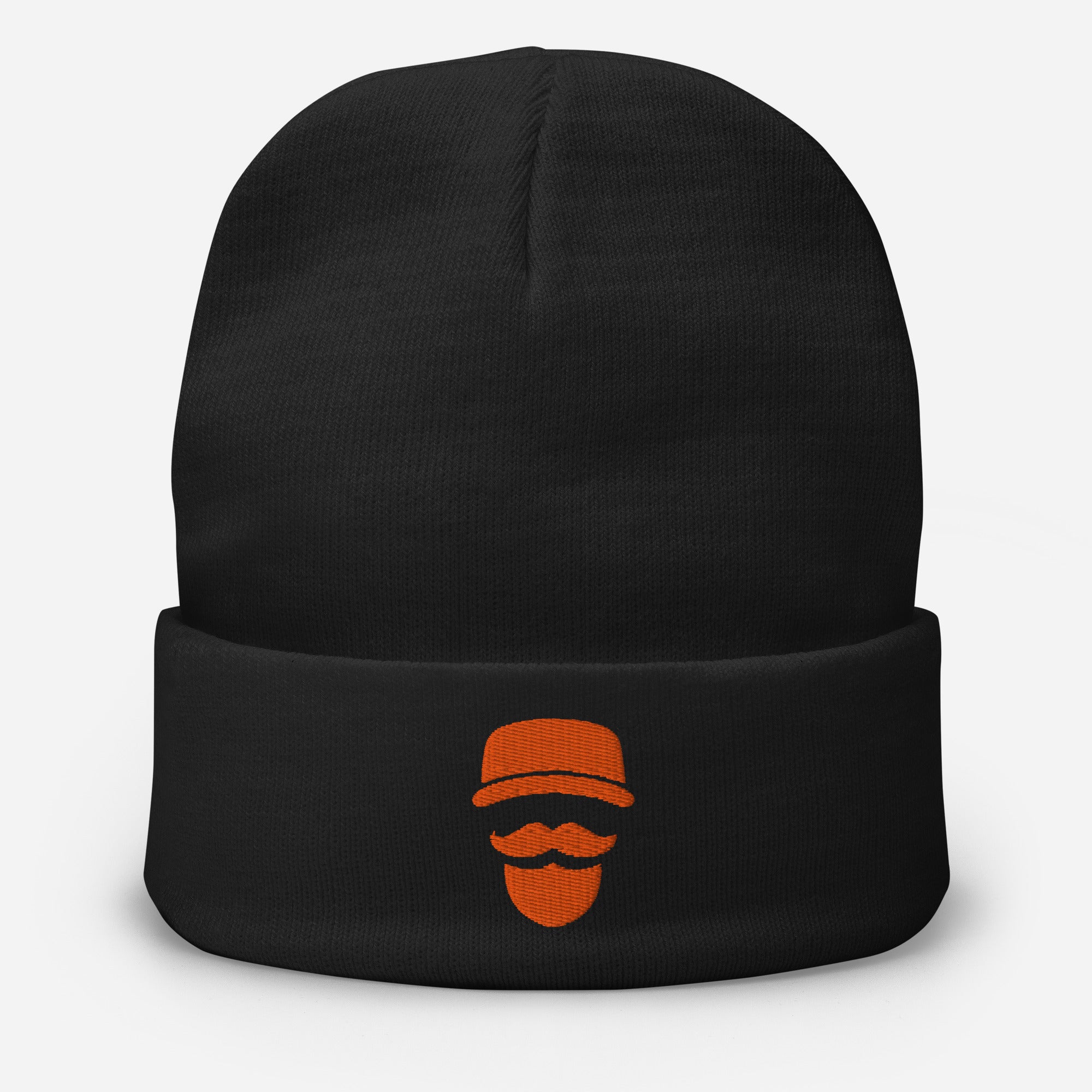 Flame Tamer Silhouette Embroidered Beanie — Black