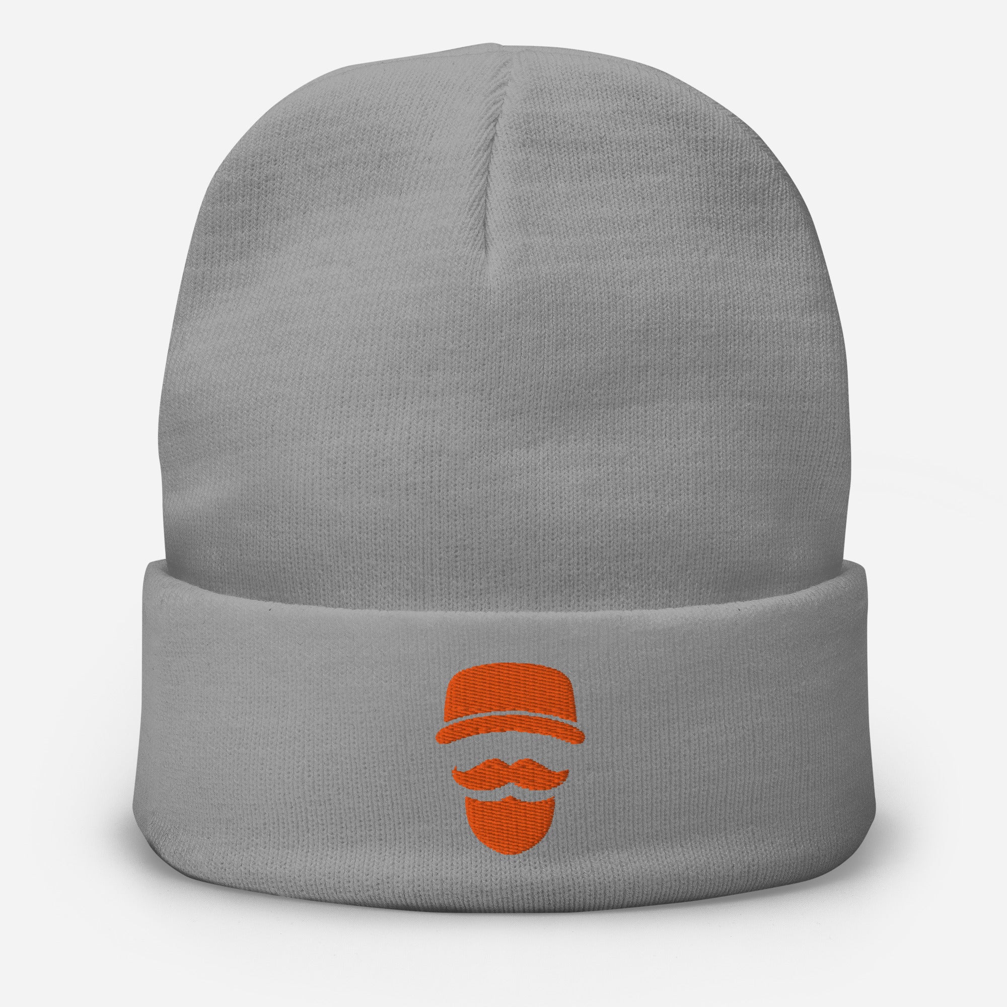Stoking the Coals Gray & Orange Embroidered Beanie