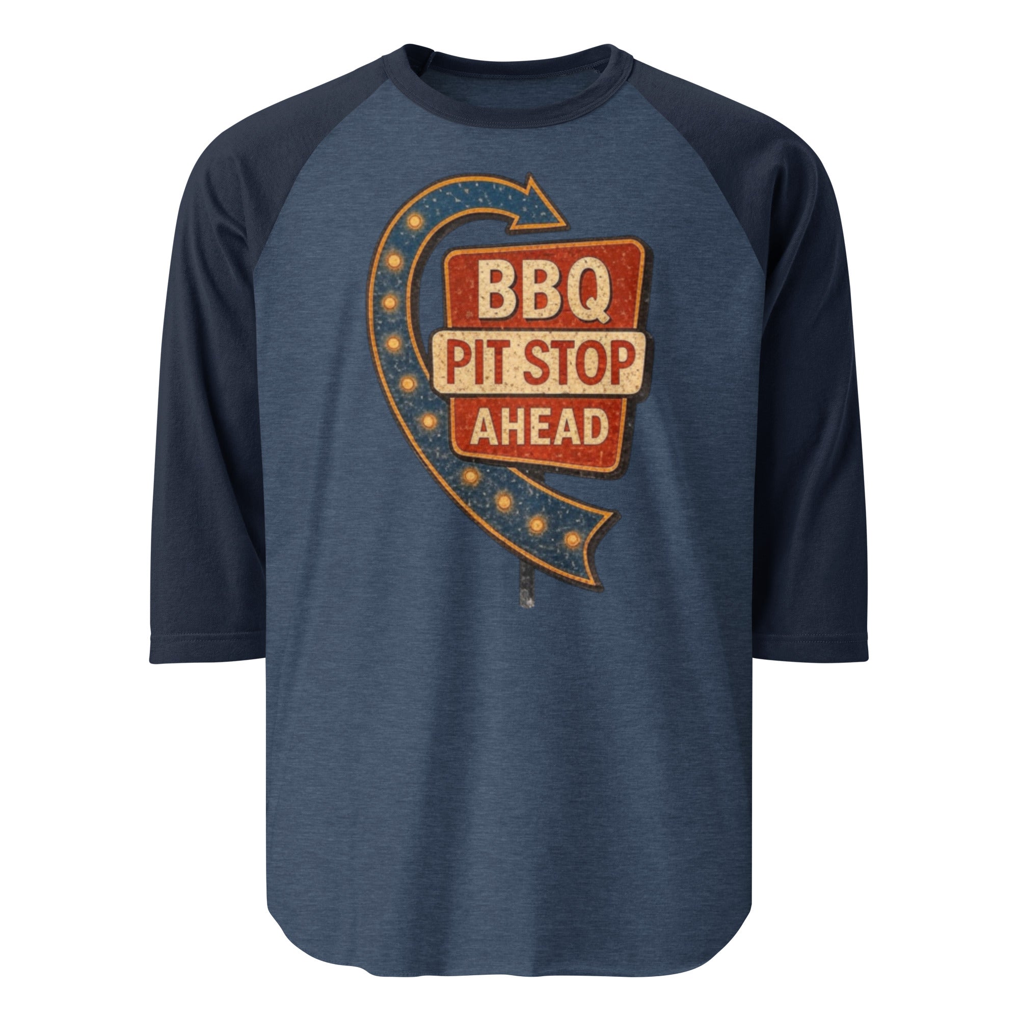 SPA DAY 3/4 Sleeve Raglan — Heather Denim Navy