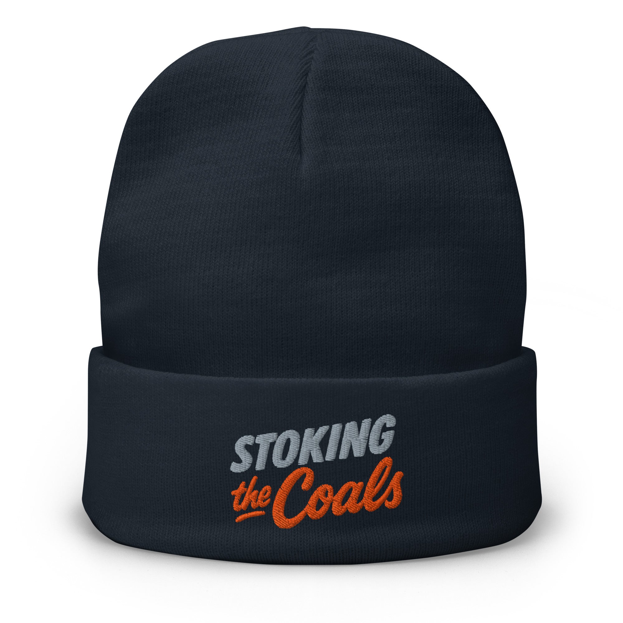 Stoking the Coals Embroidered Beanie — Navy