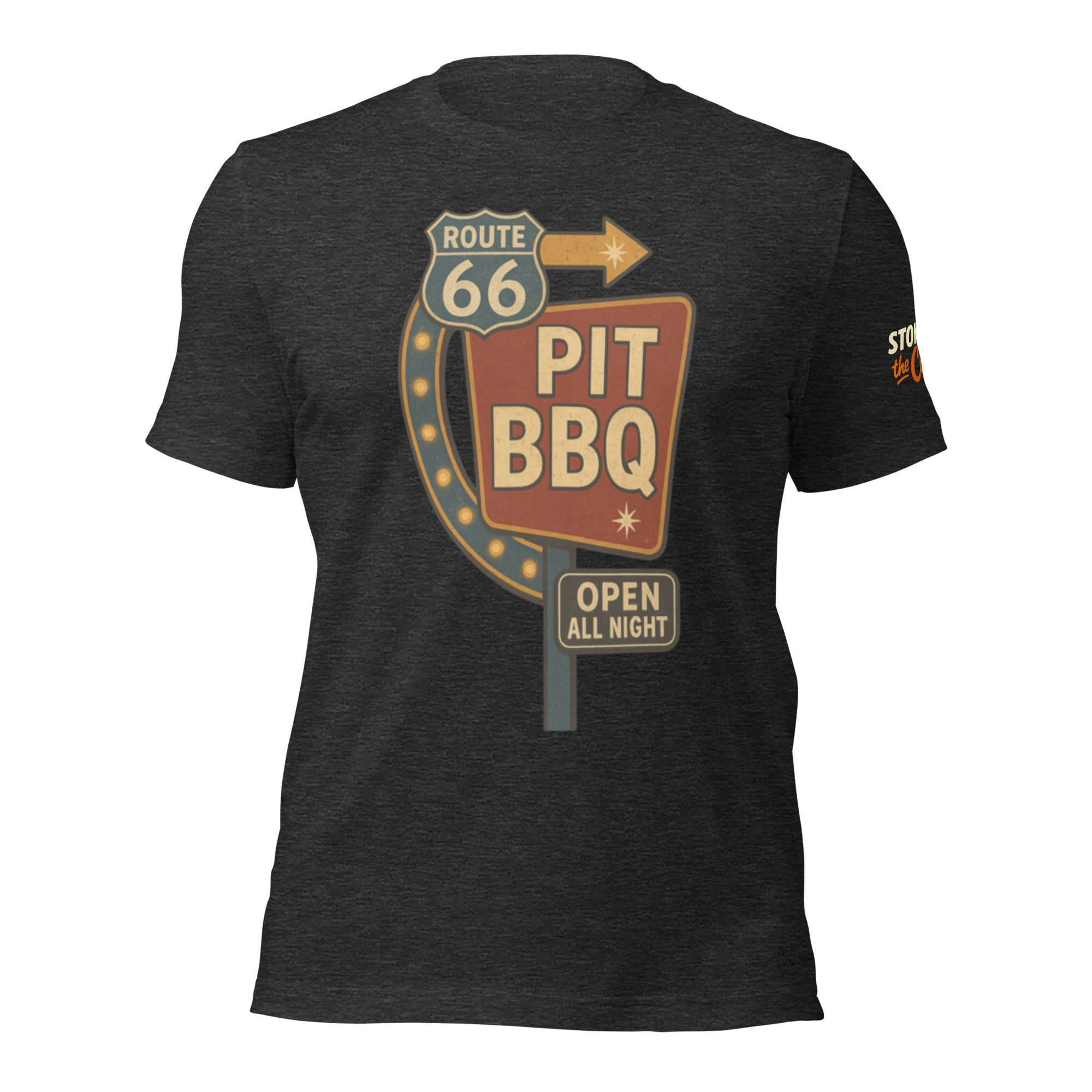 Route 66 Pit BBQ Unisex T-Shirt — Dark Grey
