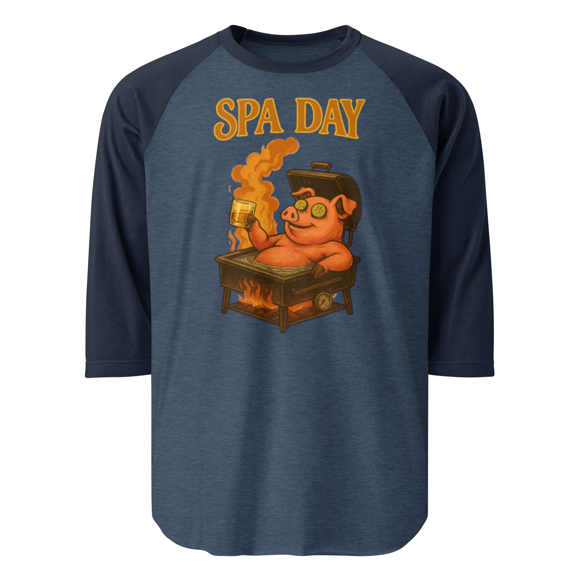 Silhouette The Flame Tamer 3/4 Sleeve Raglan — Heather Denim Navy