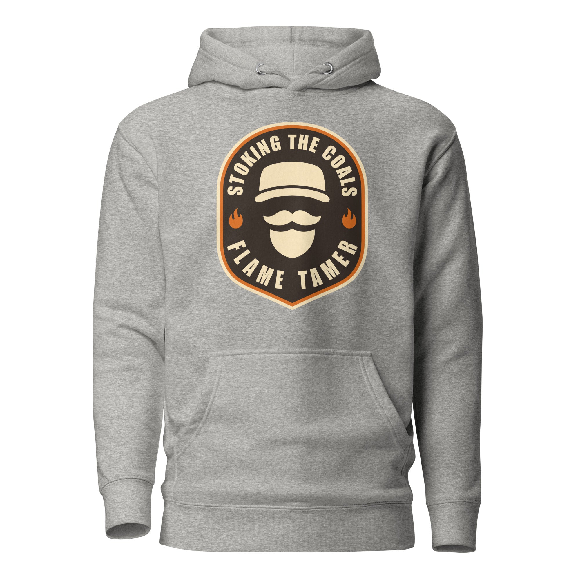 Flame Tamer Badge Premium Pullover Hoodie — Carbon Grey