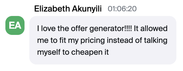 Elizabeth Akunyili on the offer generator