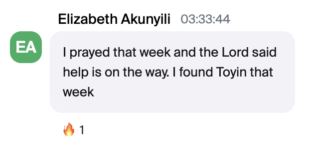 Student result — I prayed that week