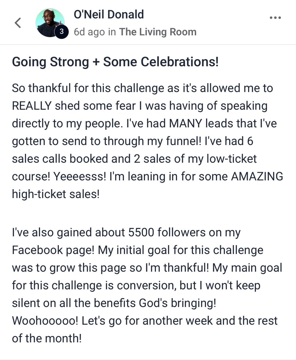 O’Neil Donald — going strong and some celebrations