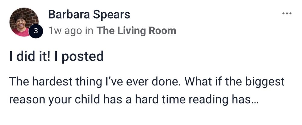 Barbara Spears — I did it, I posted