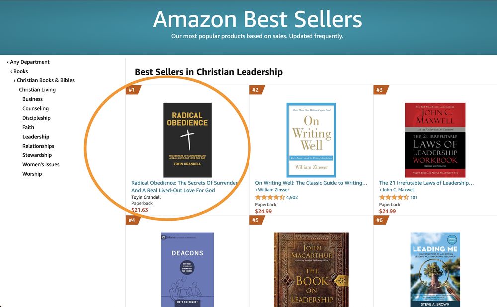 Radical Obedience #1 in Christian Leadership