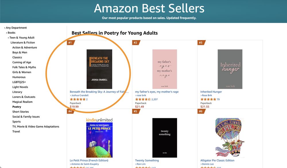 Beneath the Breaking Sky #1 in Poetry for Young Adults
