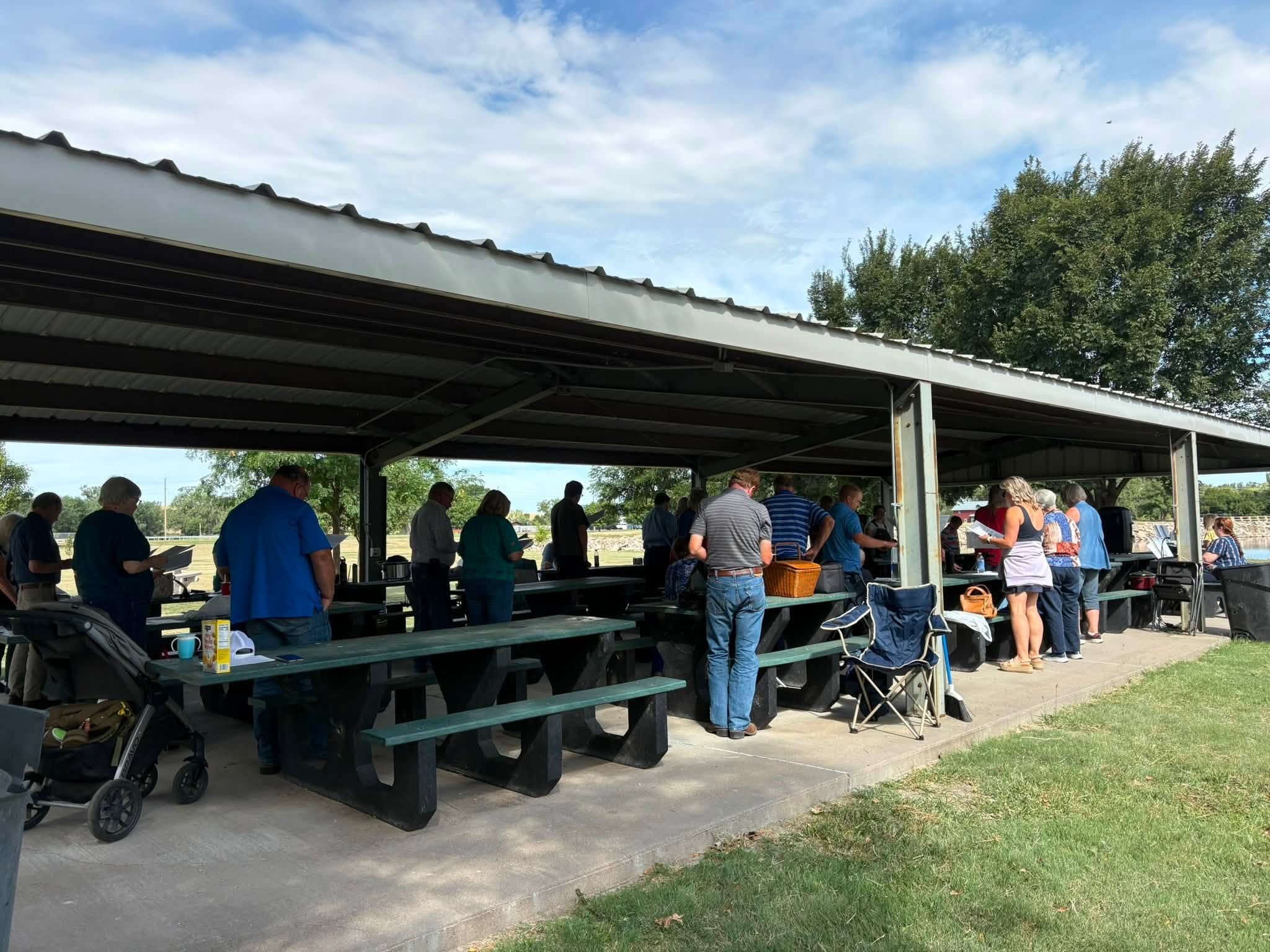 Outdoor worship with Hoxie Presbyterian Church at Lake Atwood, Rawlins County
