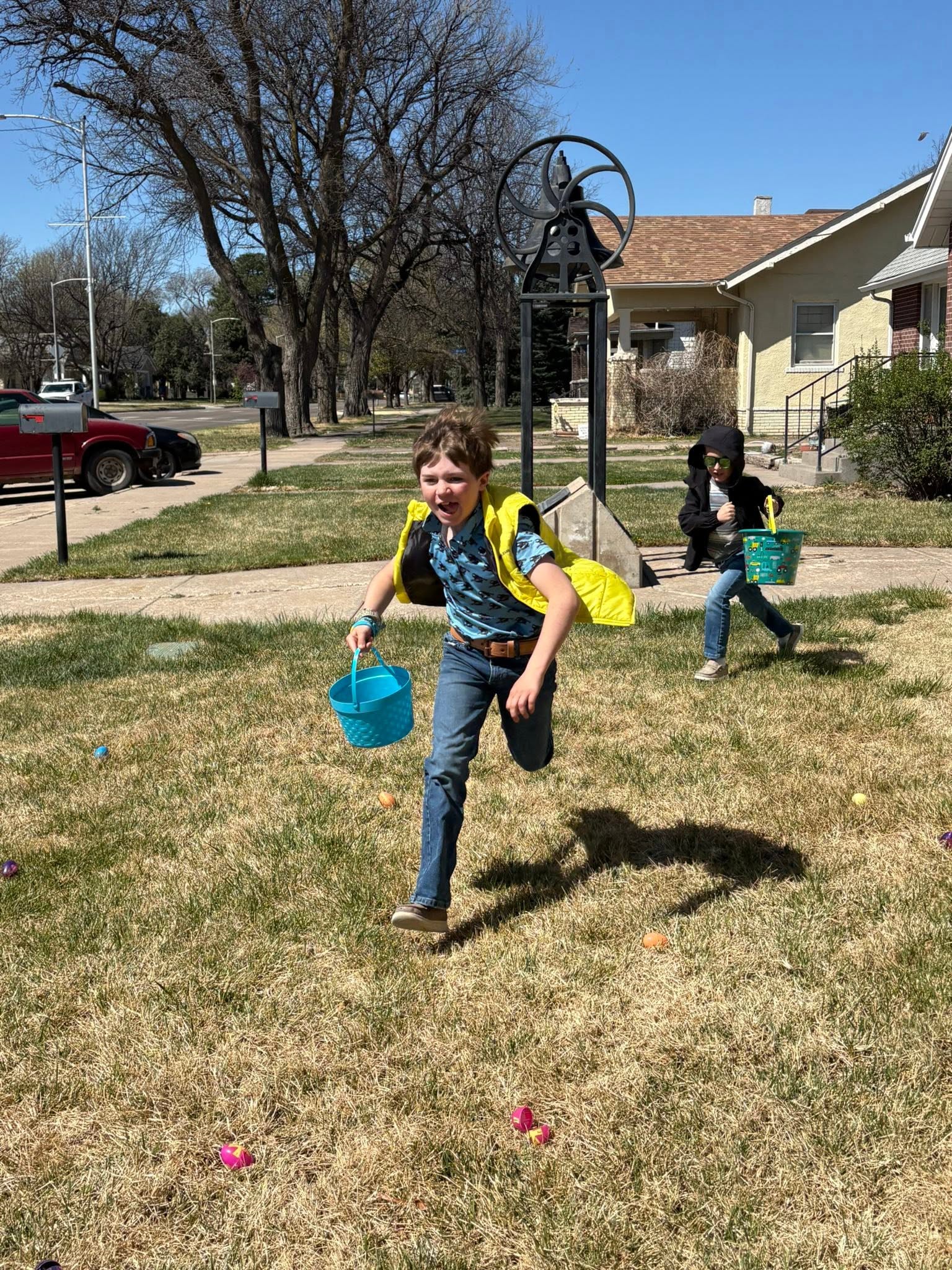 Kids have fun with Easter egg hunting