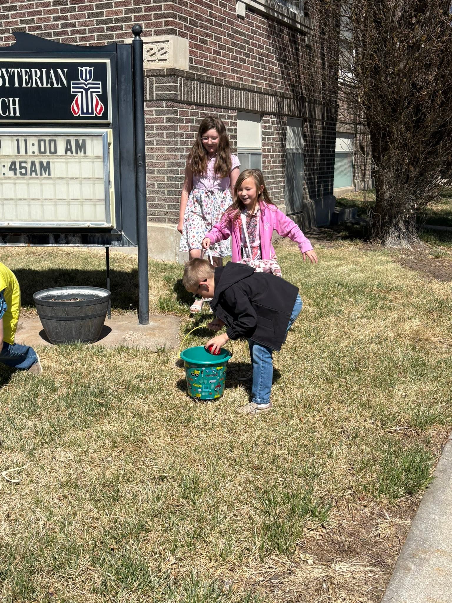 Kids have fun with Easter egg hunting