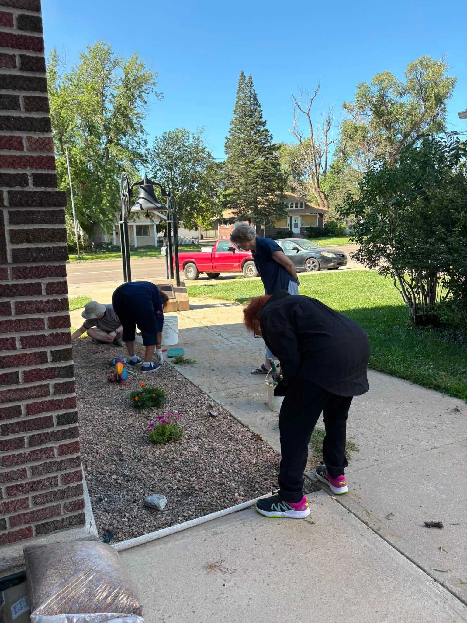 Members serving — landscaping and yard cleanup