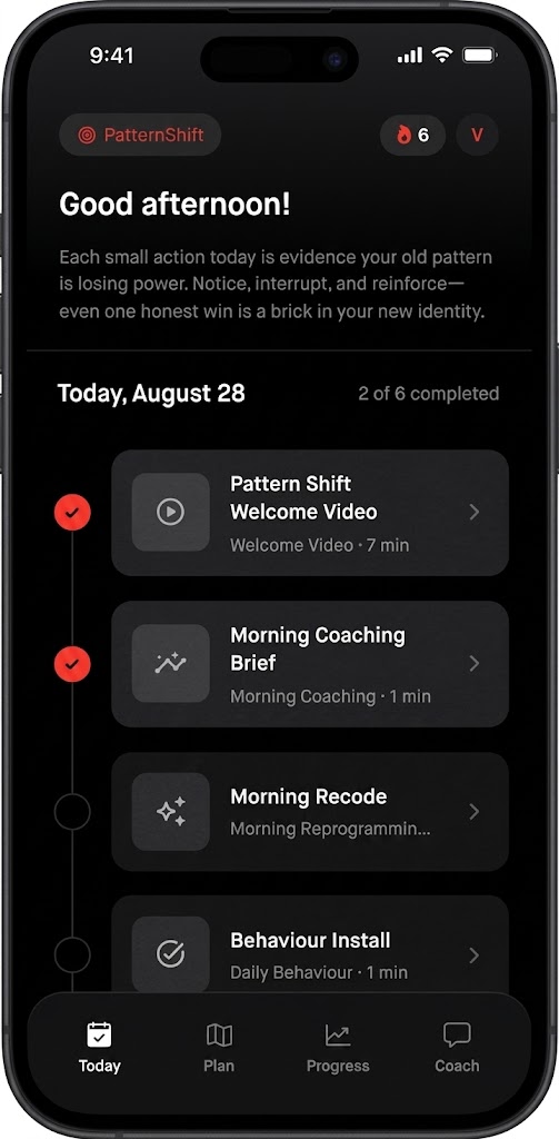 PatternShift mobile experience