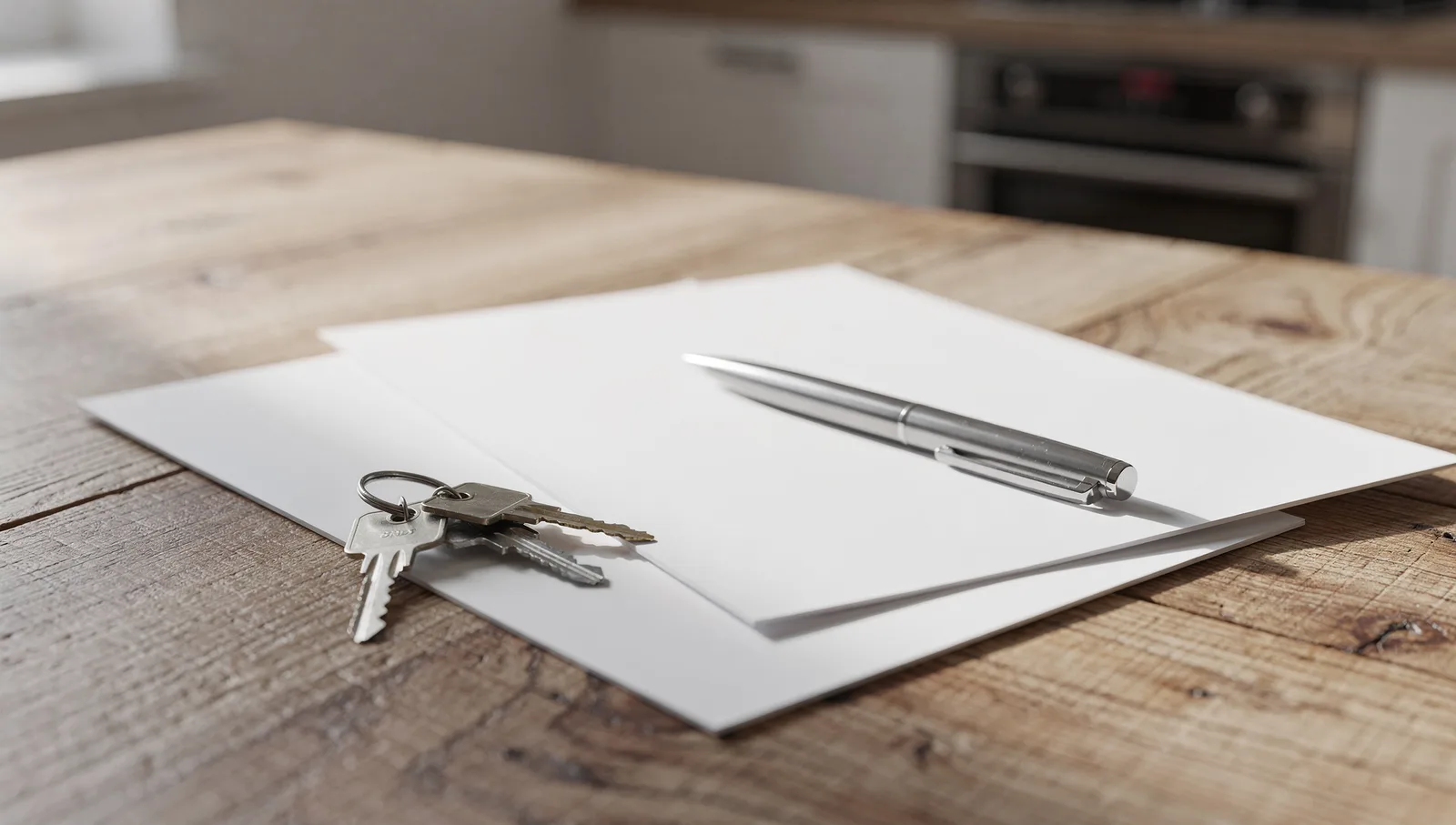 Keys and paperwork on a kitchen table in a Martin County, Florida home