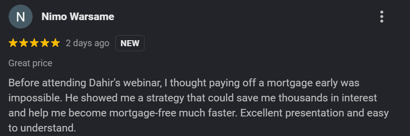 Google Review — Fast Mortgage Freedom