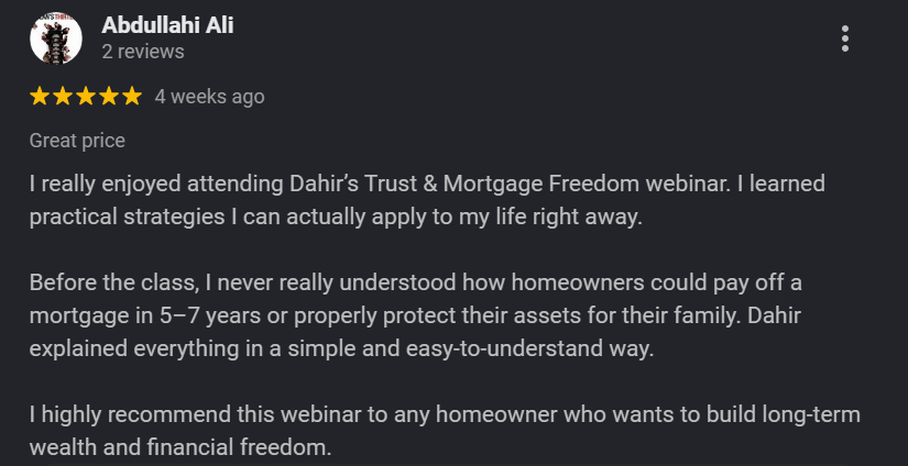 Google Review — Fast Mortgage Freedom
