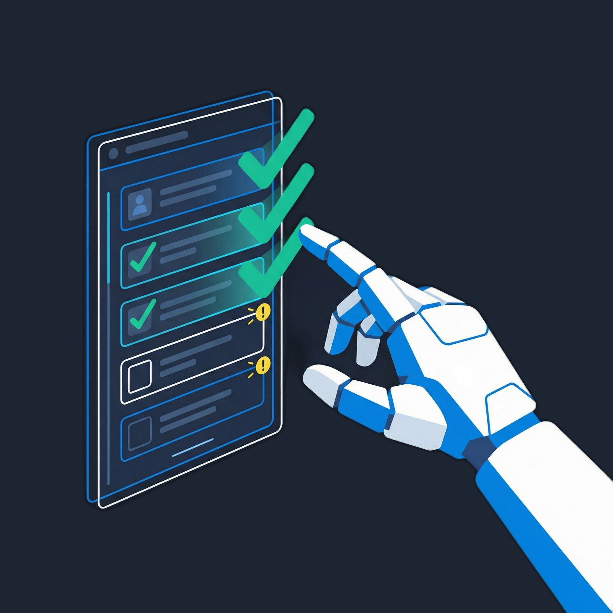 AI receptionist taking action illustration