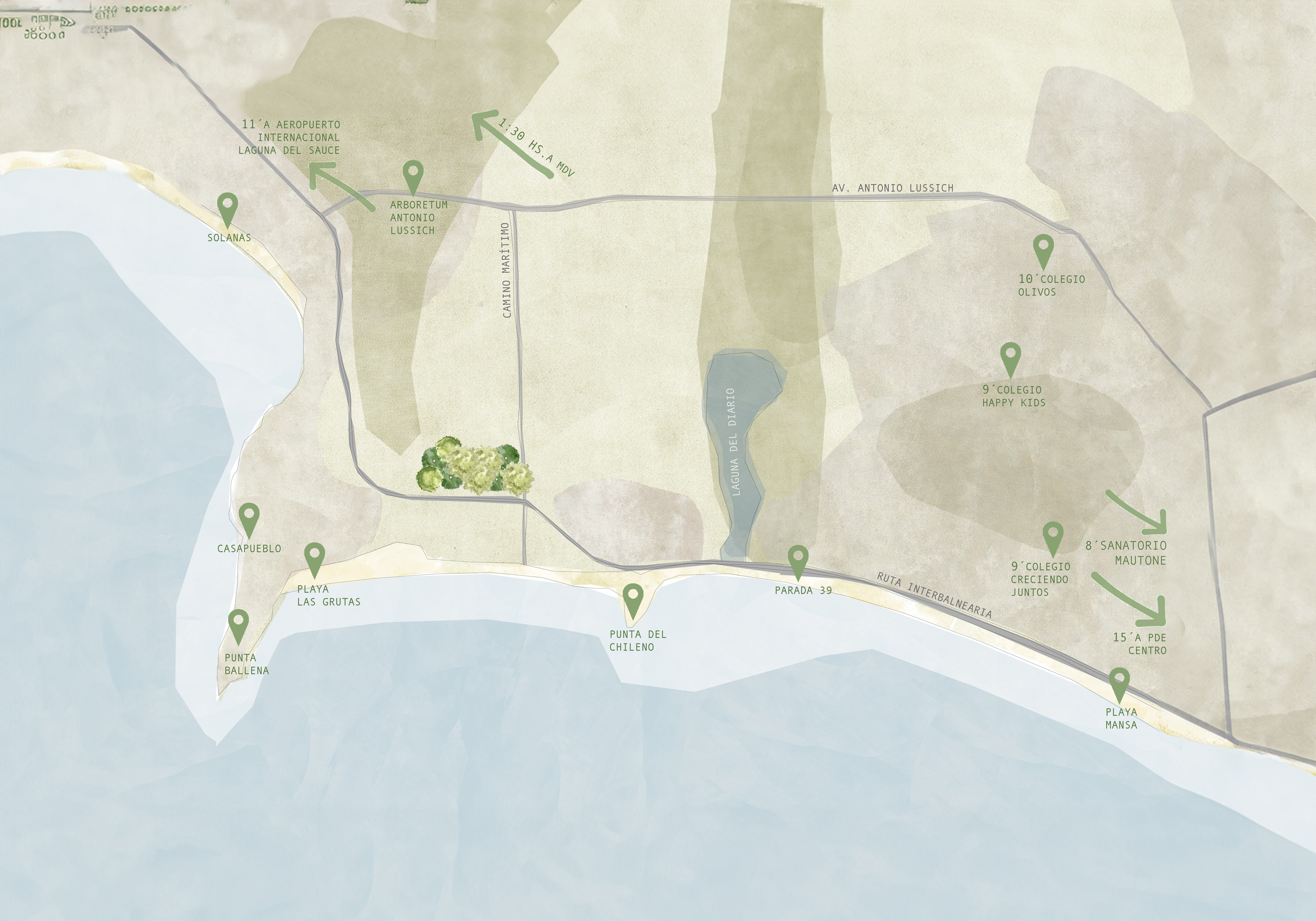 Mapa de ubicación de Vilaverde en Punta Ballena