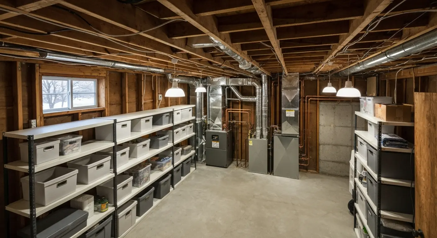 Storage area lighting installation