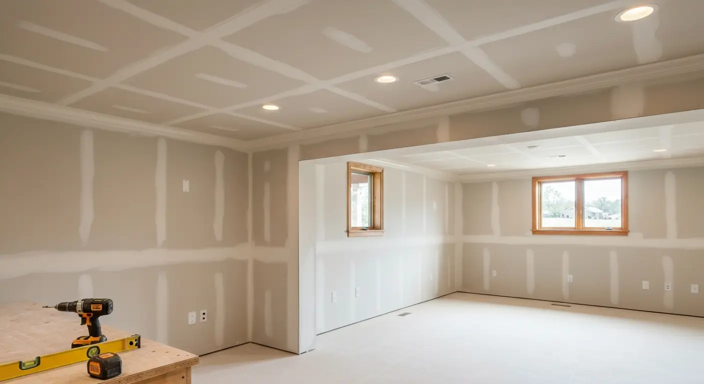Recreation room basement finishing