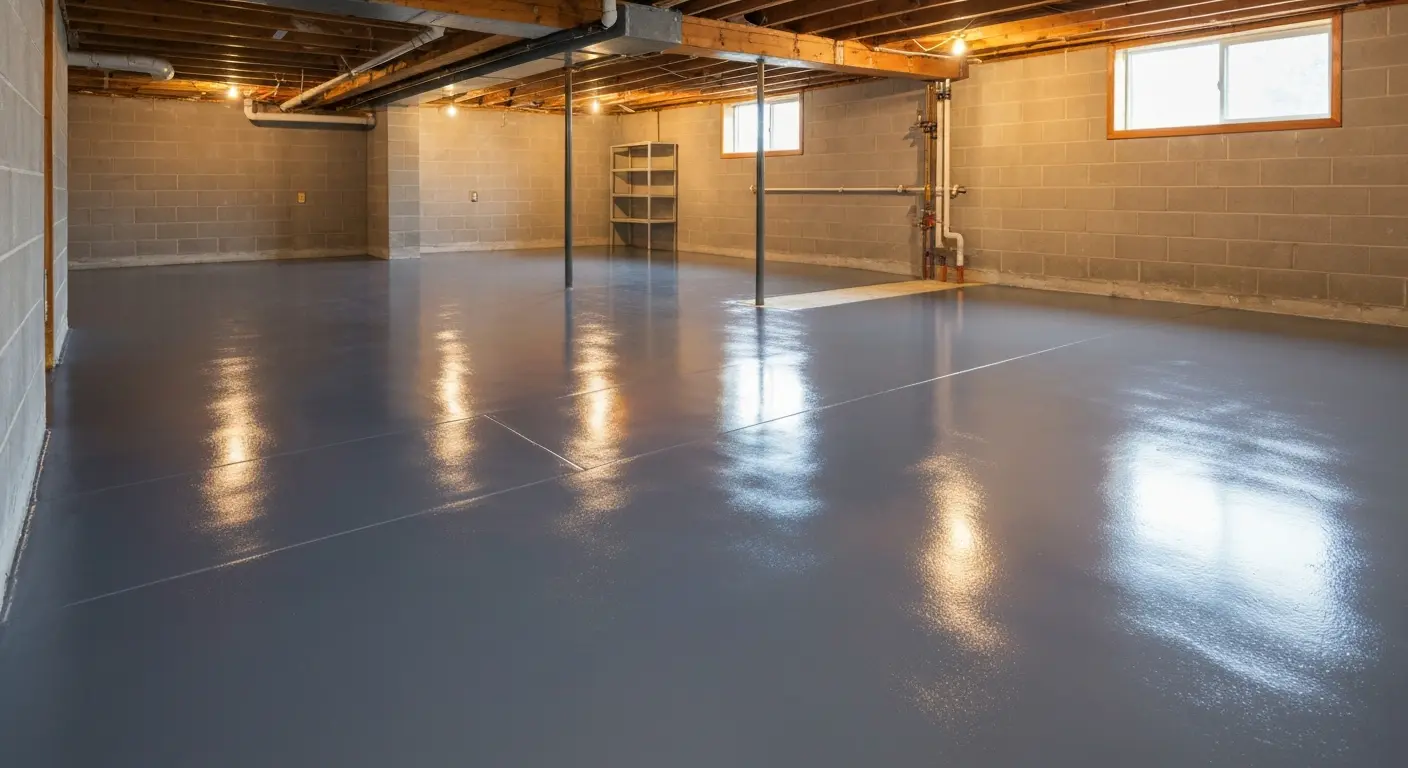 Epoxy basement flooring installation