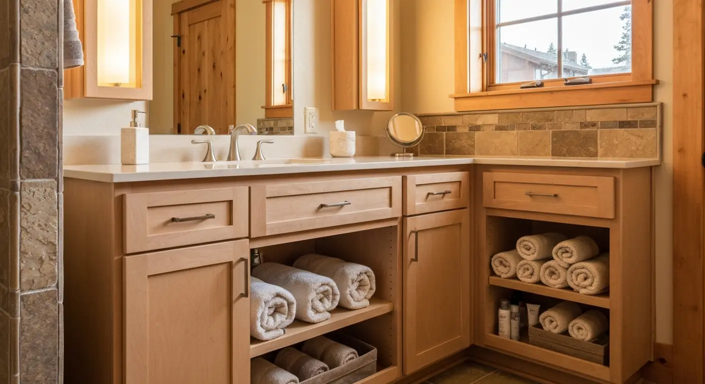 Custom bathroom vanity with storage