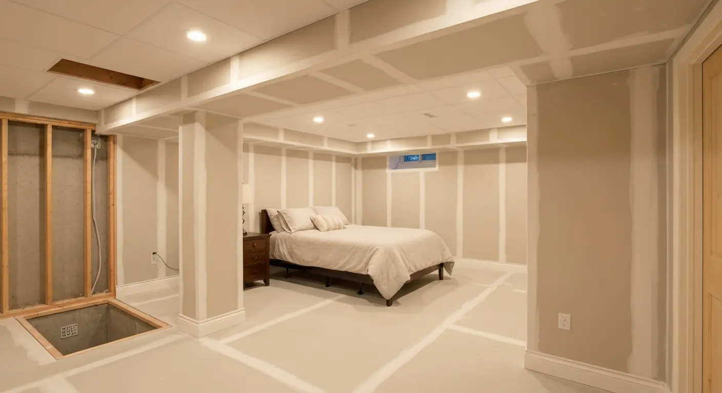 Finished basement bedroom